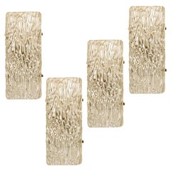 Textured Glass Wall Lights by J.T. Kalmar, Austria, 1960s
