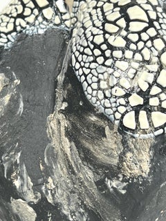 Textured Glaze Black Ceramic Vessel- Lost Quarry -Handcrafted Organic Modern