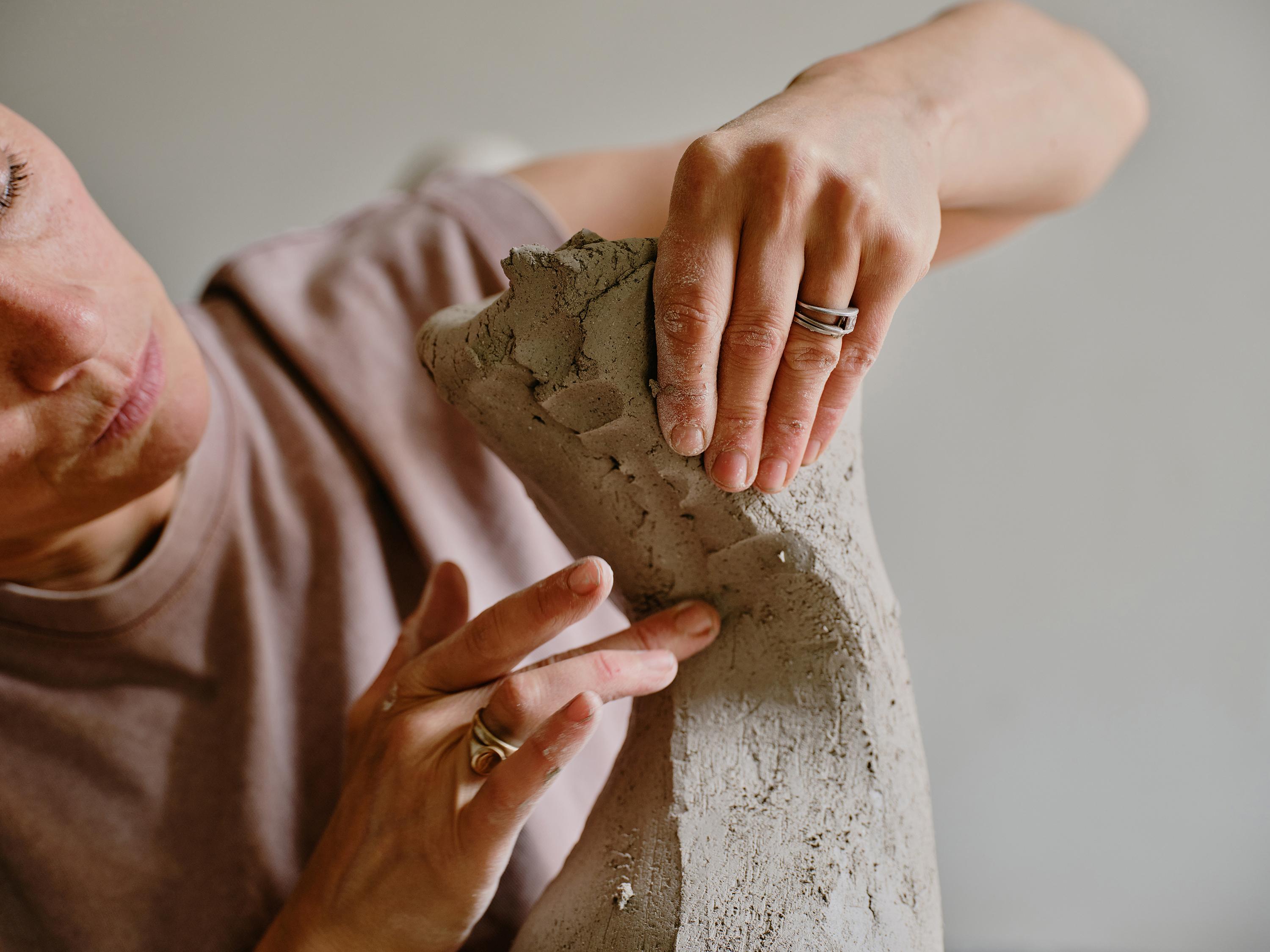 Textured Glaze White Ceramic Vessel- Lost Quarry -Handcrafted Organic Modern For Sale 6