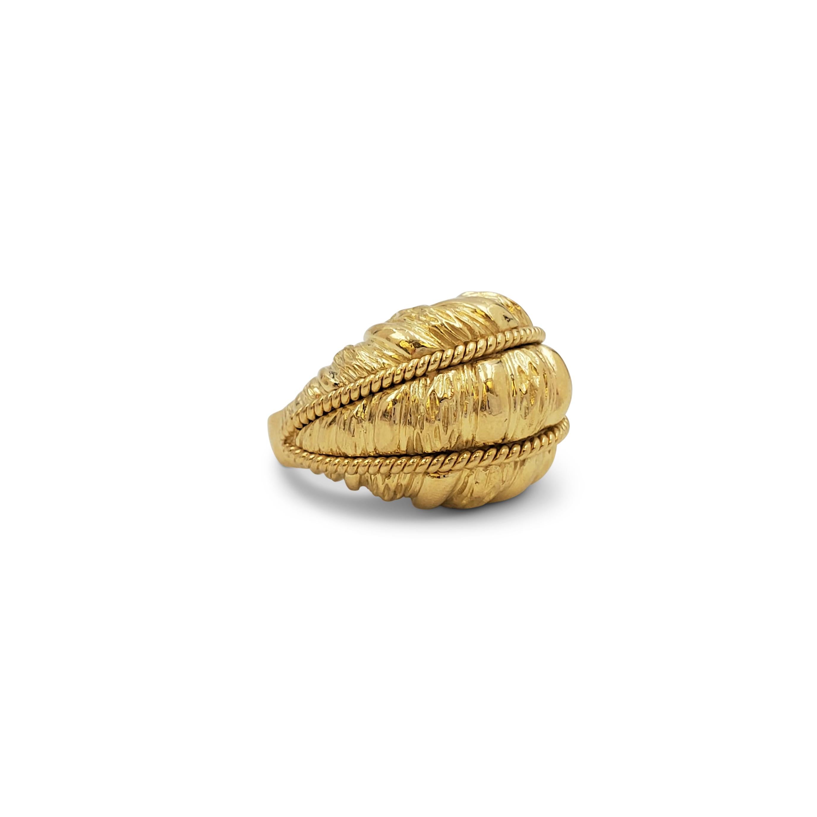 Textured Gold Dome Shaped Cocktail Ring In Excellent Condition In New York, NY