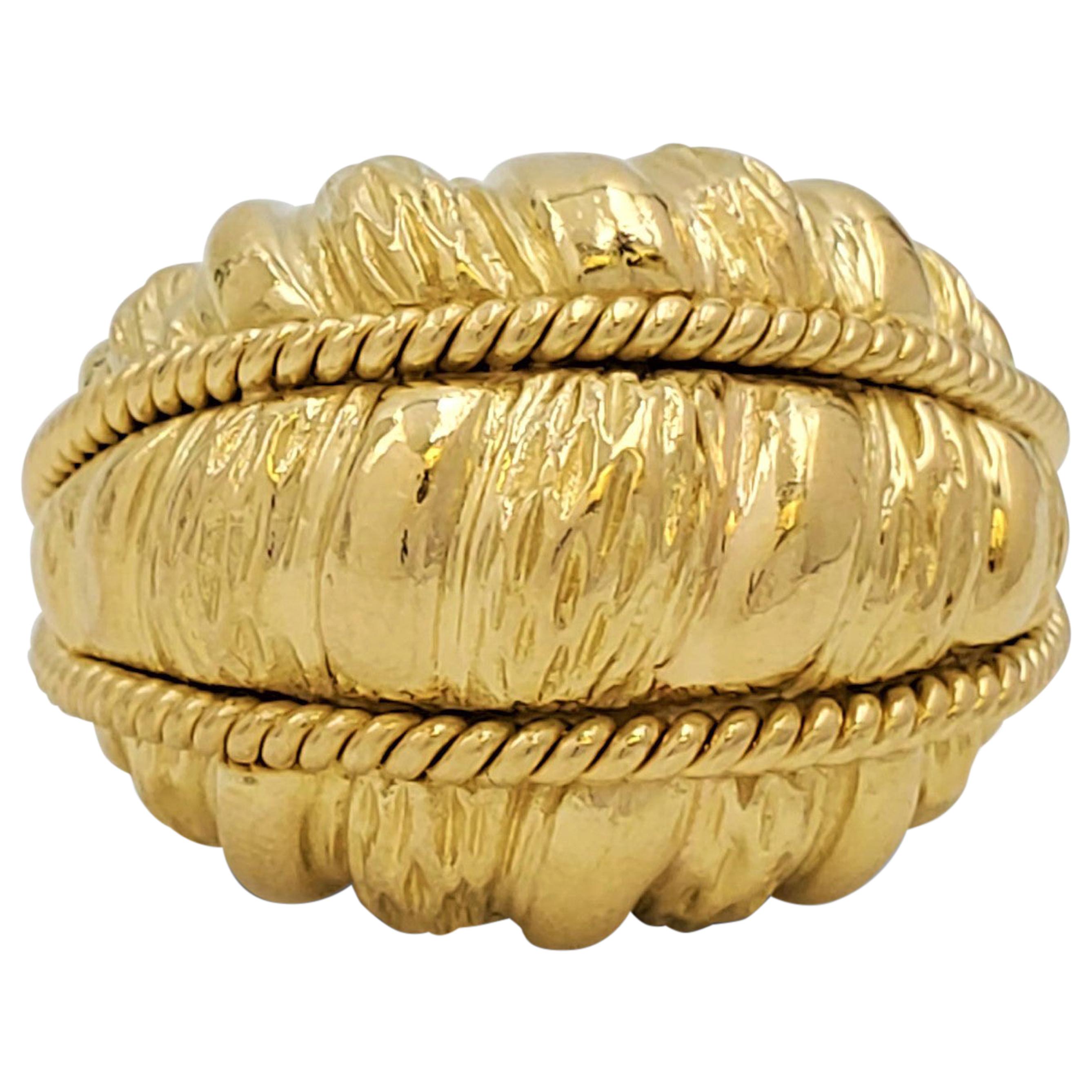 Textured Gold Dome Shaped Cocktail Ring