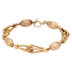 Textured Gold Link Bracelet Retro 9k Yellow Gold 13.1gm Fine Jewelry