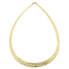 Textured Gold Plated Sterling Silver Necklace