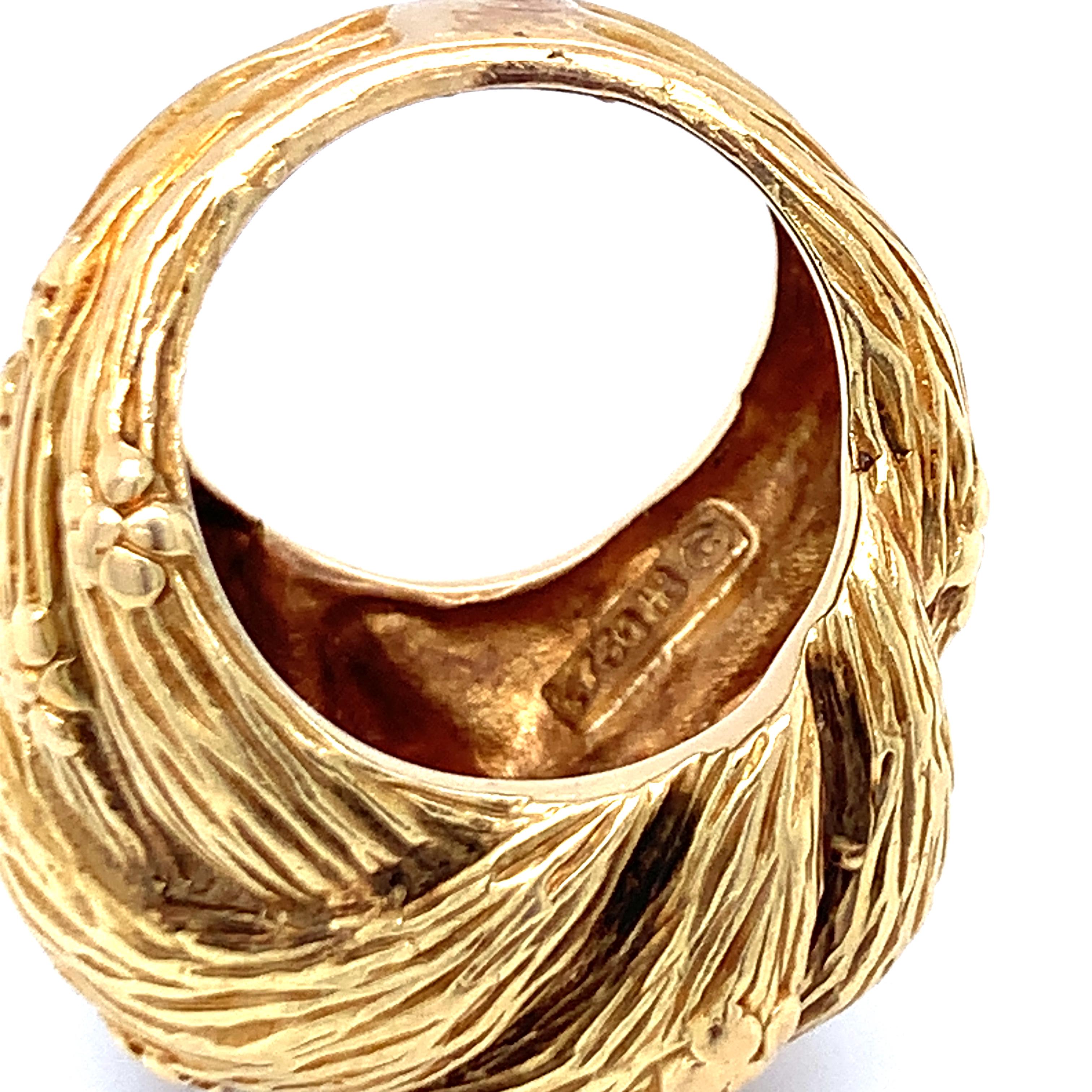 Textured Golden Knot Ring by Hammerman Brothers For Sale 1