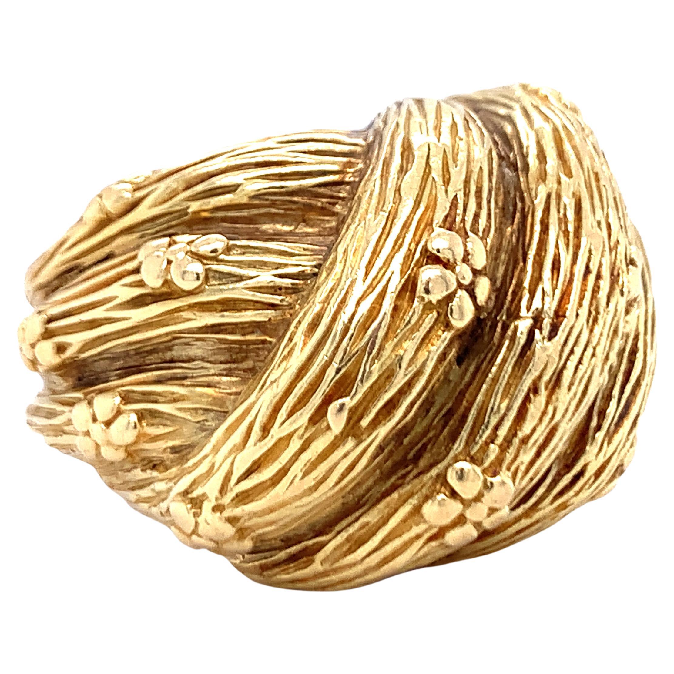 Textured Golden Knot Ring by Hammerman Brothers