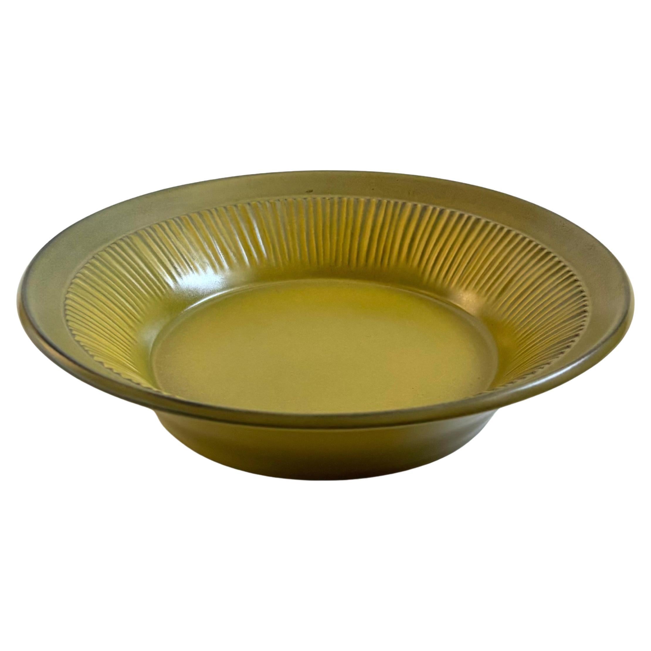 Textured Green Roselane Pottery Serving Bowl - Pasadena, California