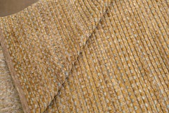 Textured Hand Knotted Wool and Silk Gold Rug 8'10''x12'6''