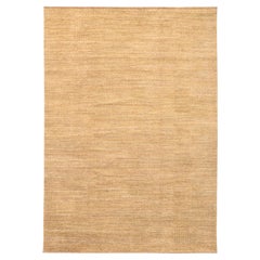 Textured Hand Knotted Wool and Silk Gold Rug 8'10''x12'6''