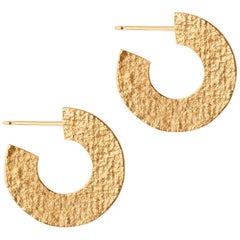 Textured Hoop Earrings in Gold by Allison Bryan