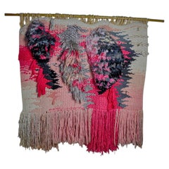 Textured Macramé Wall Hanging, folk art, Spain, circa 1970's