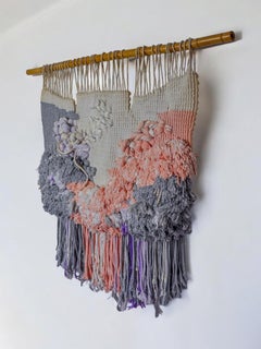 Textured macrame wall hanging, Spain, 1970s