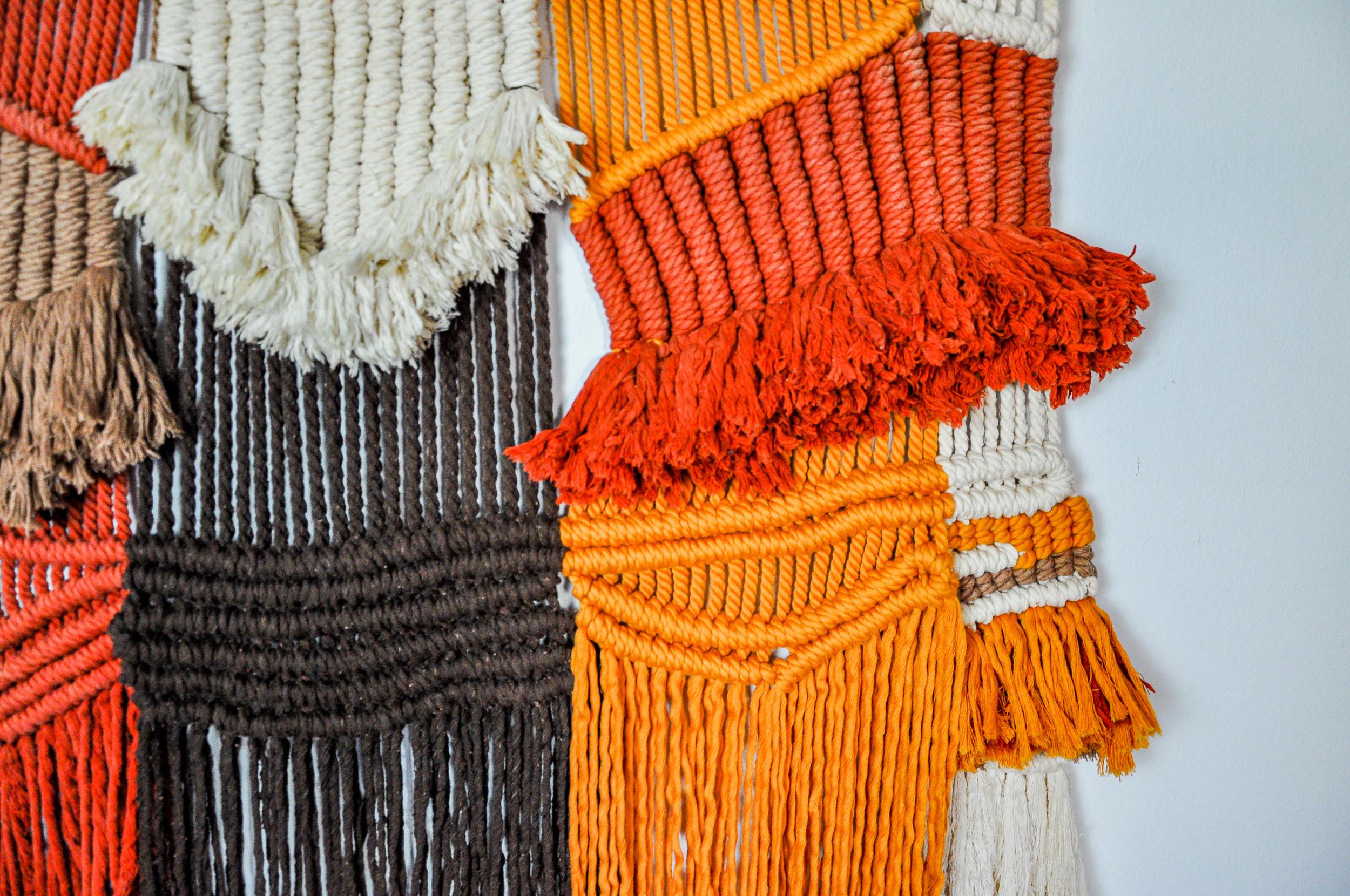 Wandbehang aus strukturiertem Macrame, Spanien, 1970er Jahre (Hollywood Regency) im Angebot