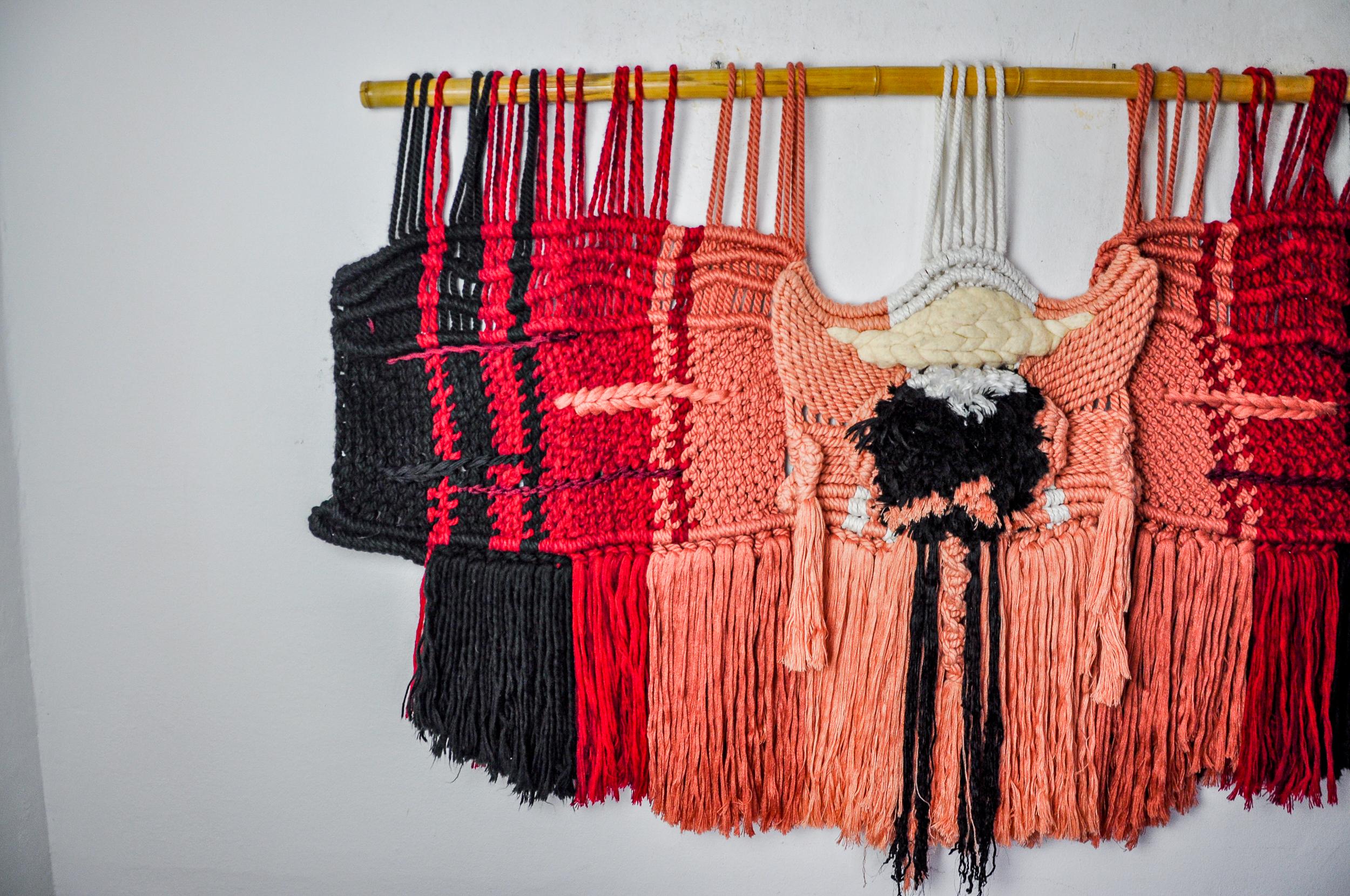 Wandbehang aus strukturiertem Macrame, Spanien, 1970er Jahre (Hollywood Regency) im Angebot