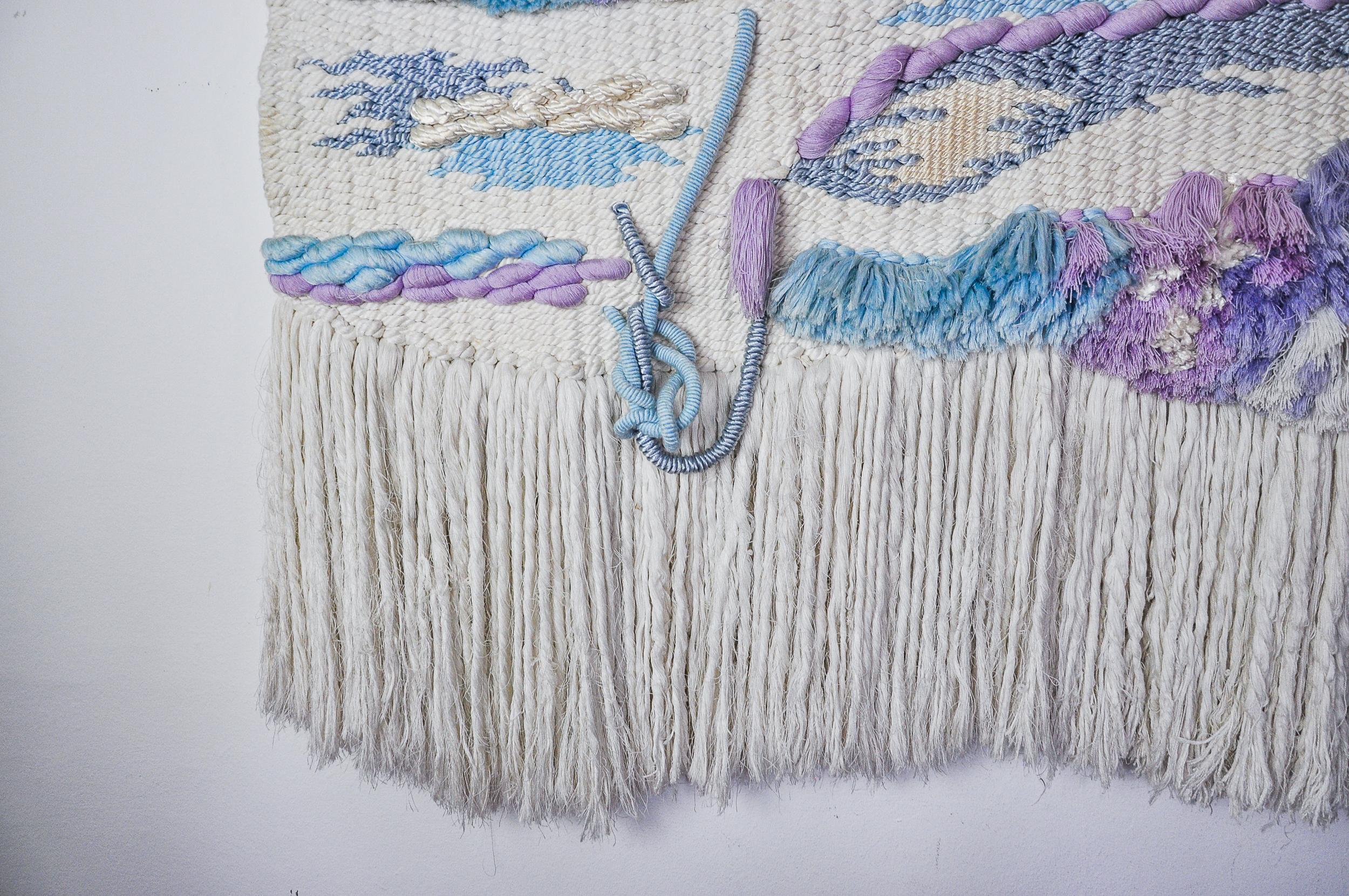 Espagnol Suspension murale en macramé texturé, Espagne, 1970 en vente
