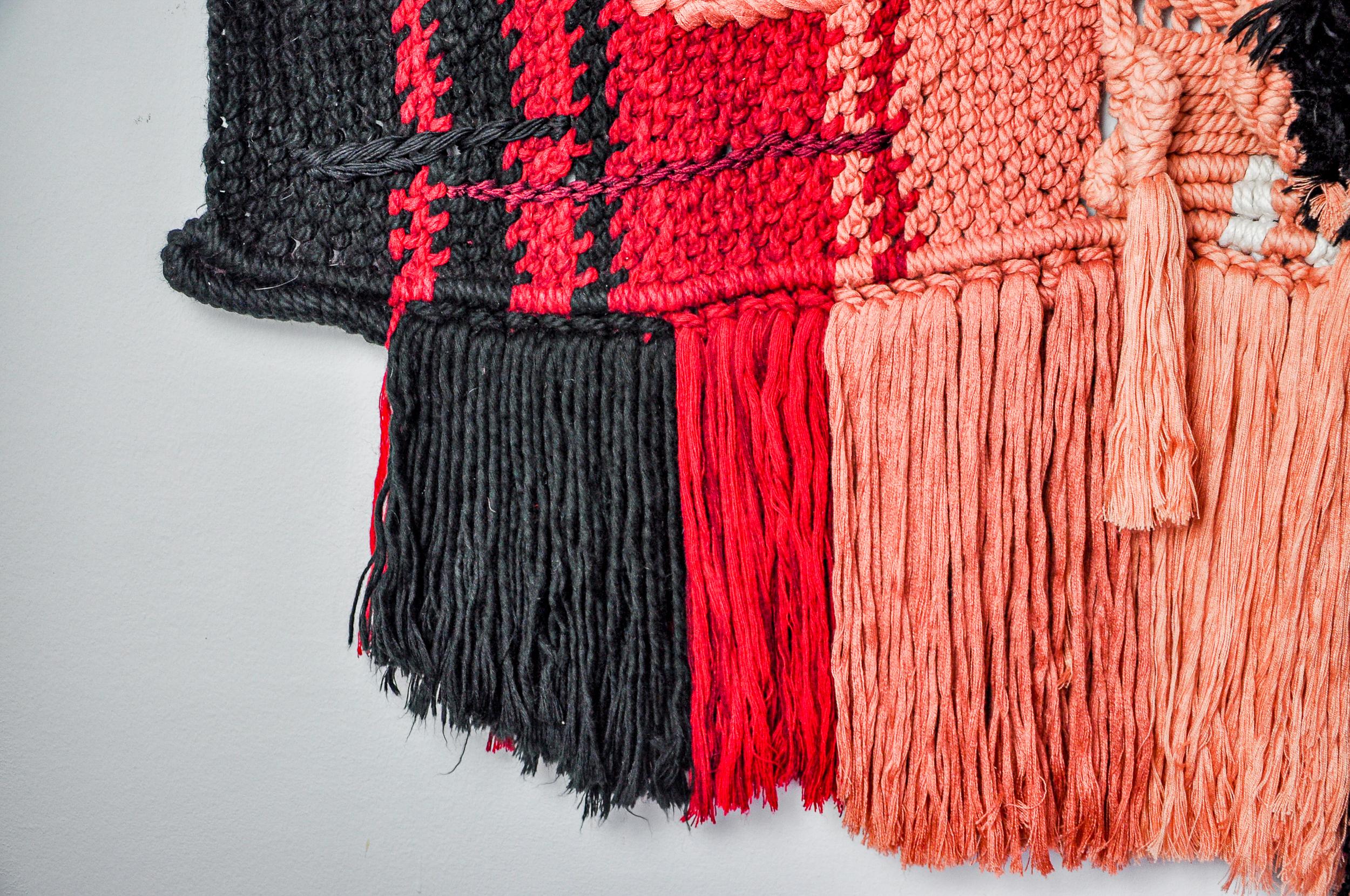 Wandbehang aus strukturiertem Macrame, Spanien, 1970er Jahre (Spanisch) im Angebot