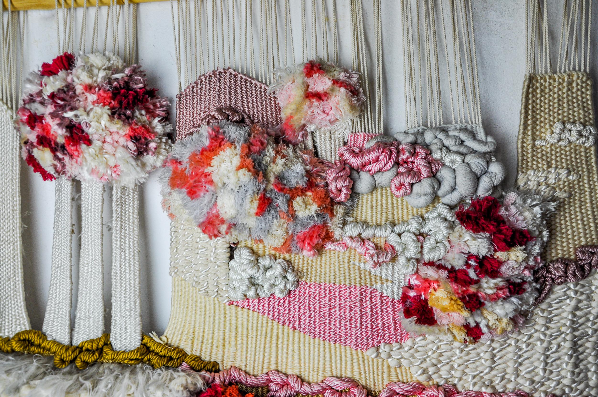 Wandbehang aus strukturiertem Macrame, Spanien, 1970er Jahre im Zustand „Gut“ im Angebot in BARCELONA, ES
