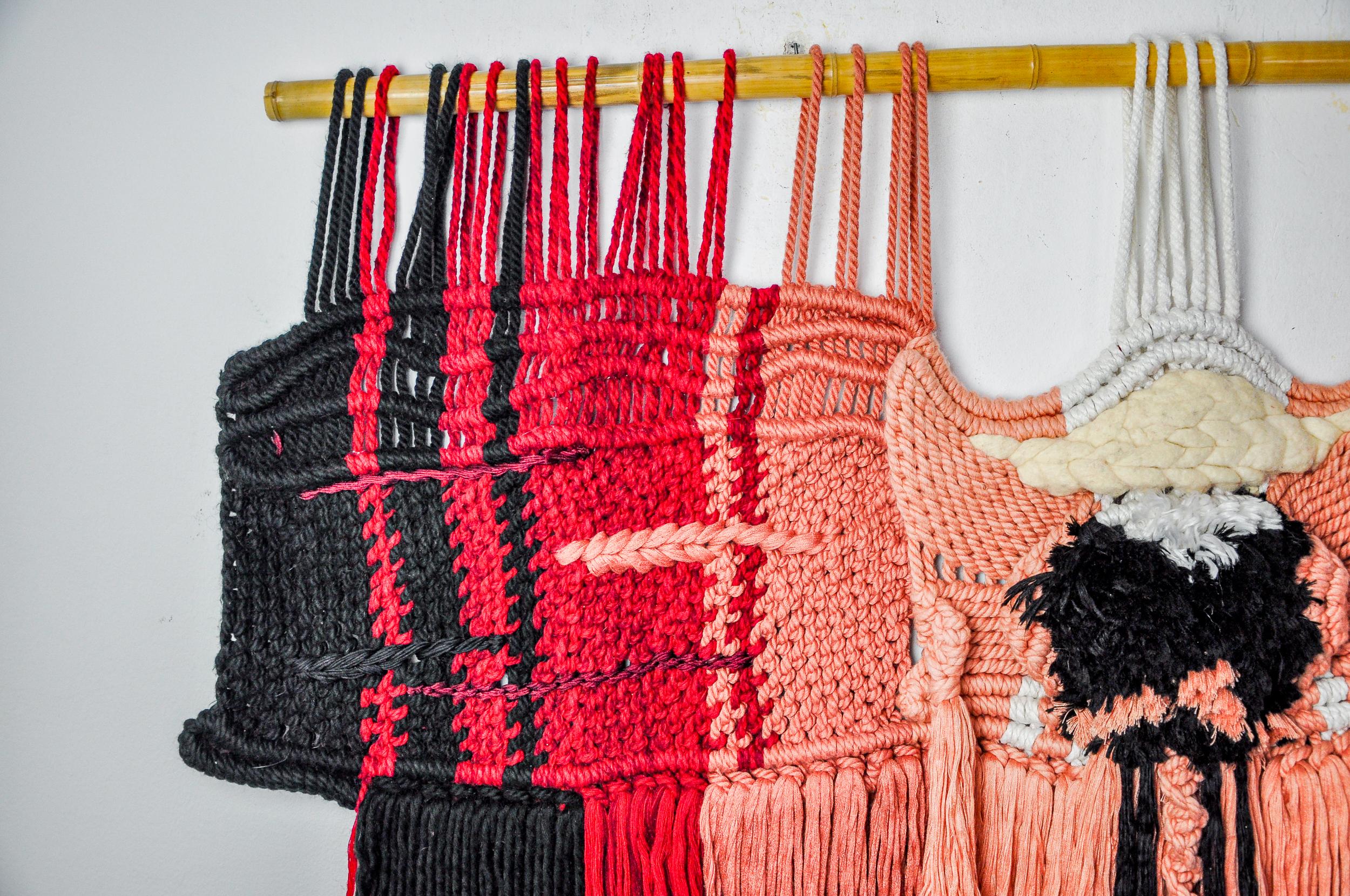 Wandbehang aus strukturiertem Macrame, Spanien, 1970er Jahre im Zustand „Gut“ im Angebot in BARCELONA, ES