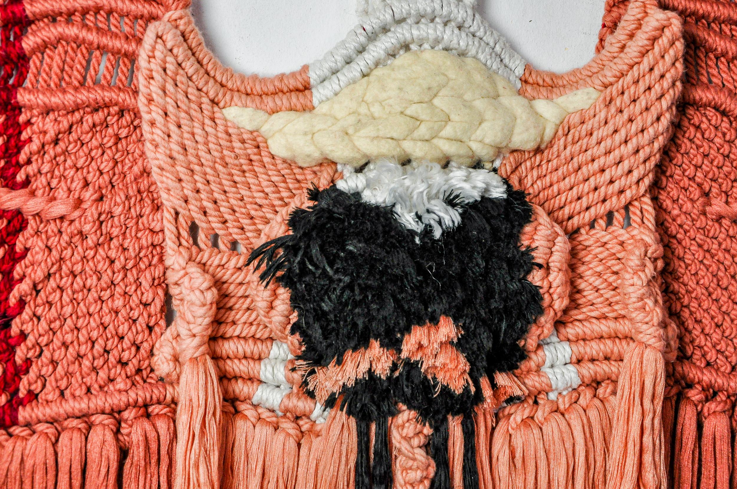 Wandbehang aus strukturiertem Macrame, Spanien, 1970er Jahre (Ende des 20. Jahrhunderts) im Angebot