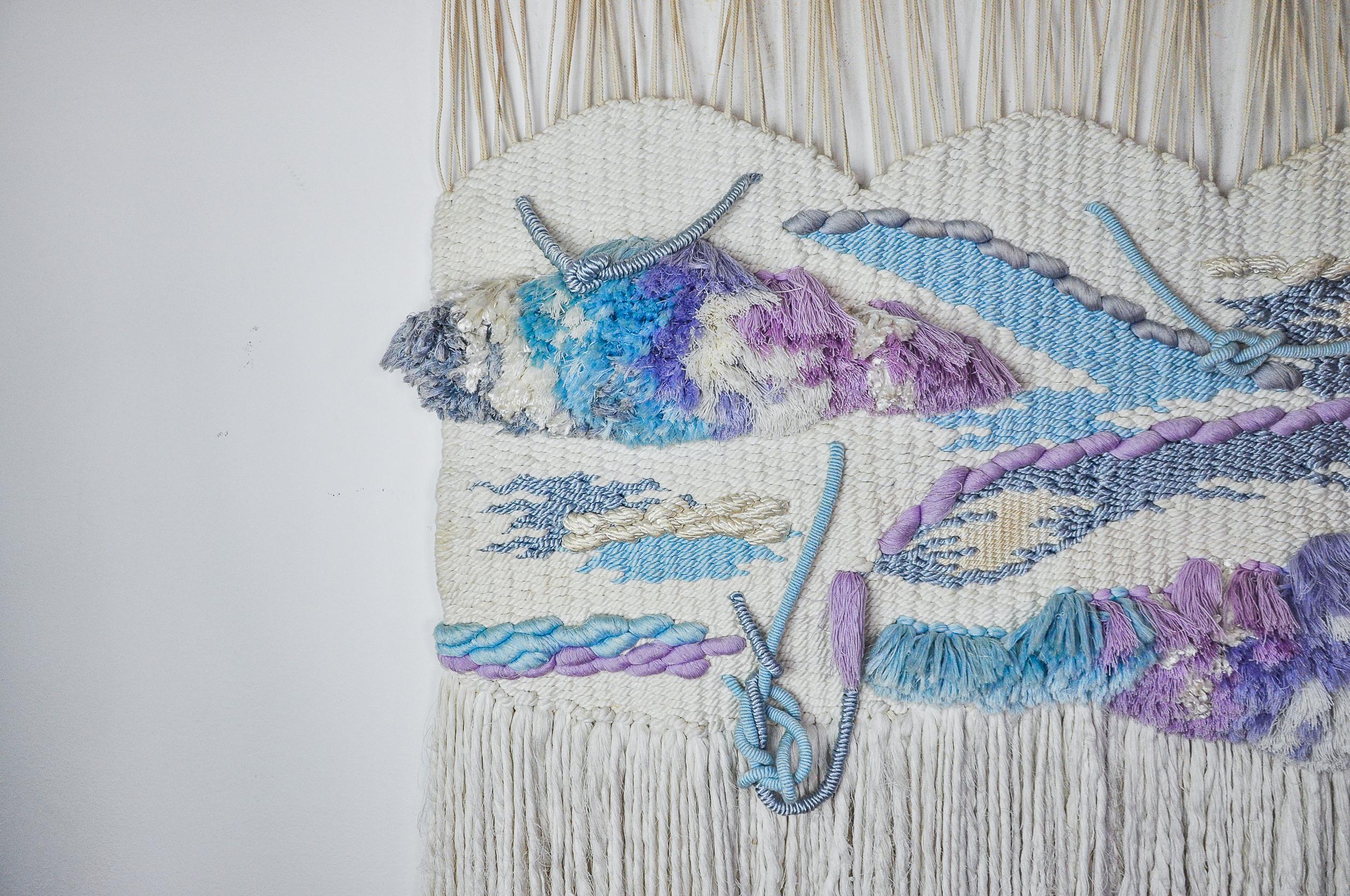 Suspension murale en macramé texturé, Espagne, 1970 en vente 1