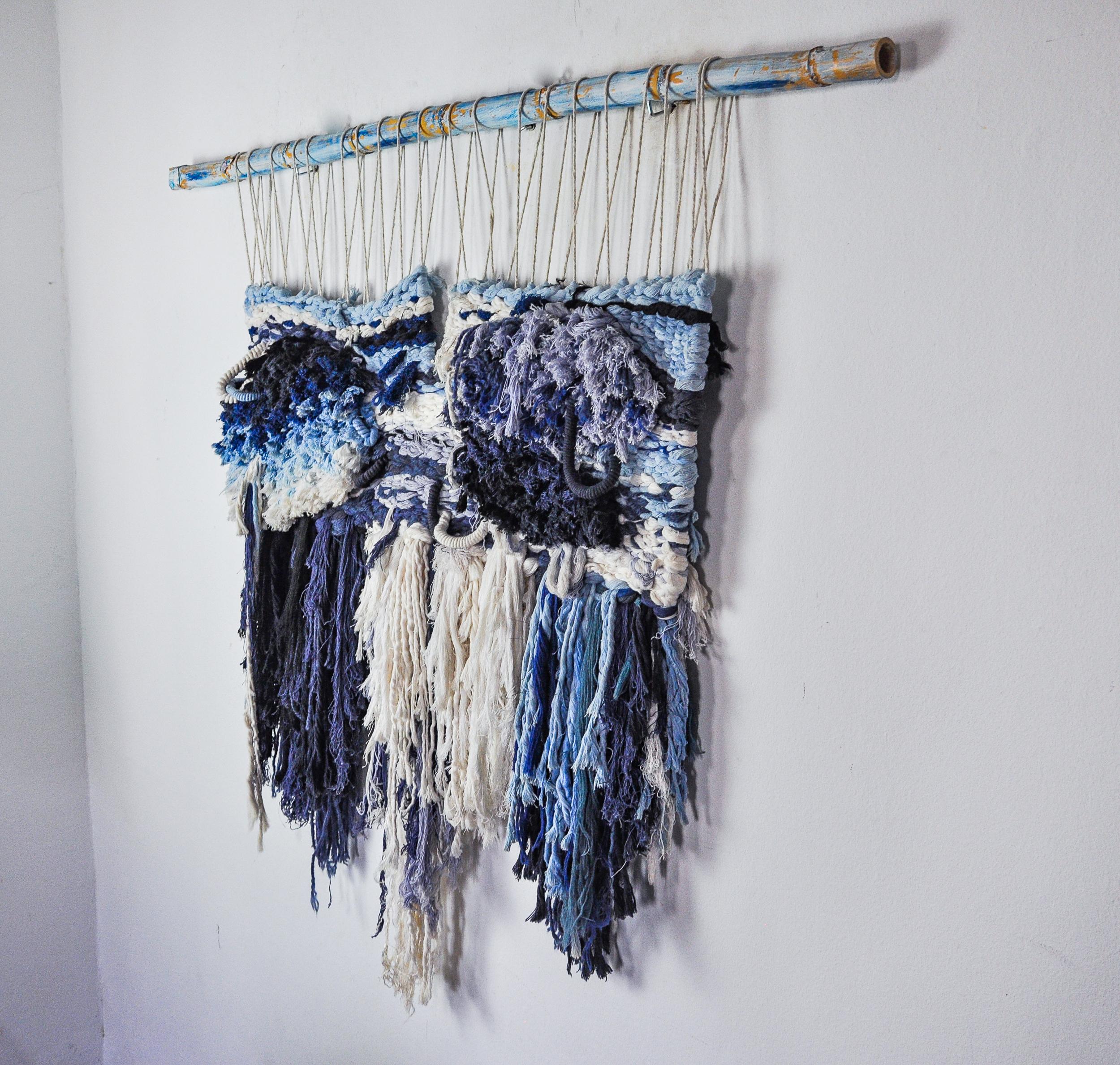Wandbehang aus strukturiertem Macrame, Spanien, 1970er Jahre im Angebot 1
