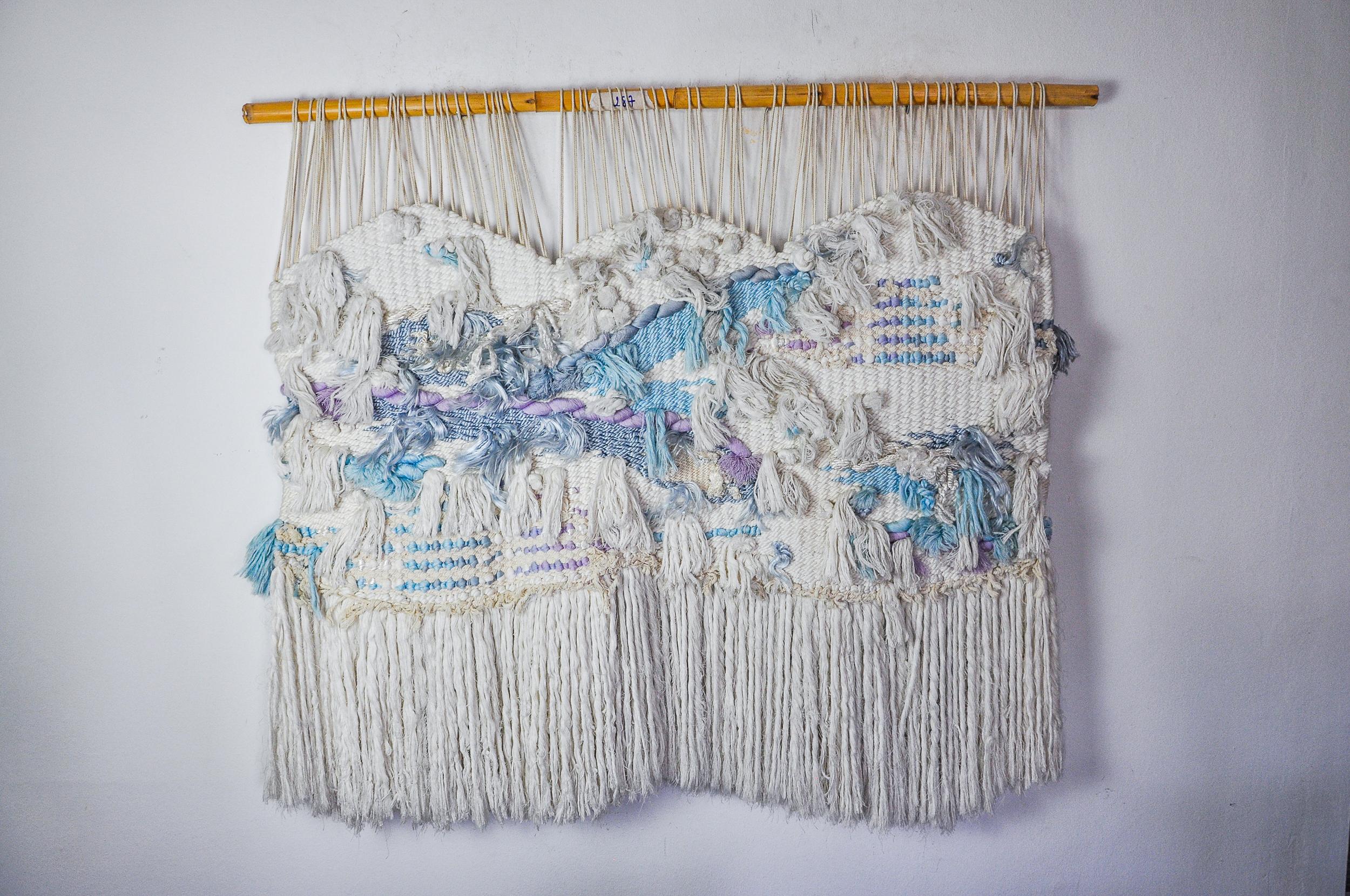 Suspension murale en macramé texturé, Espagne, 1970 en vente 2