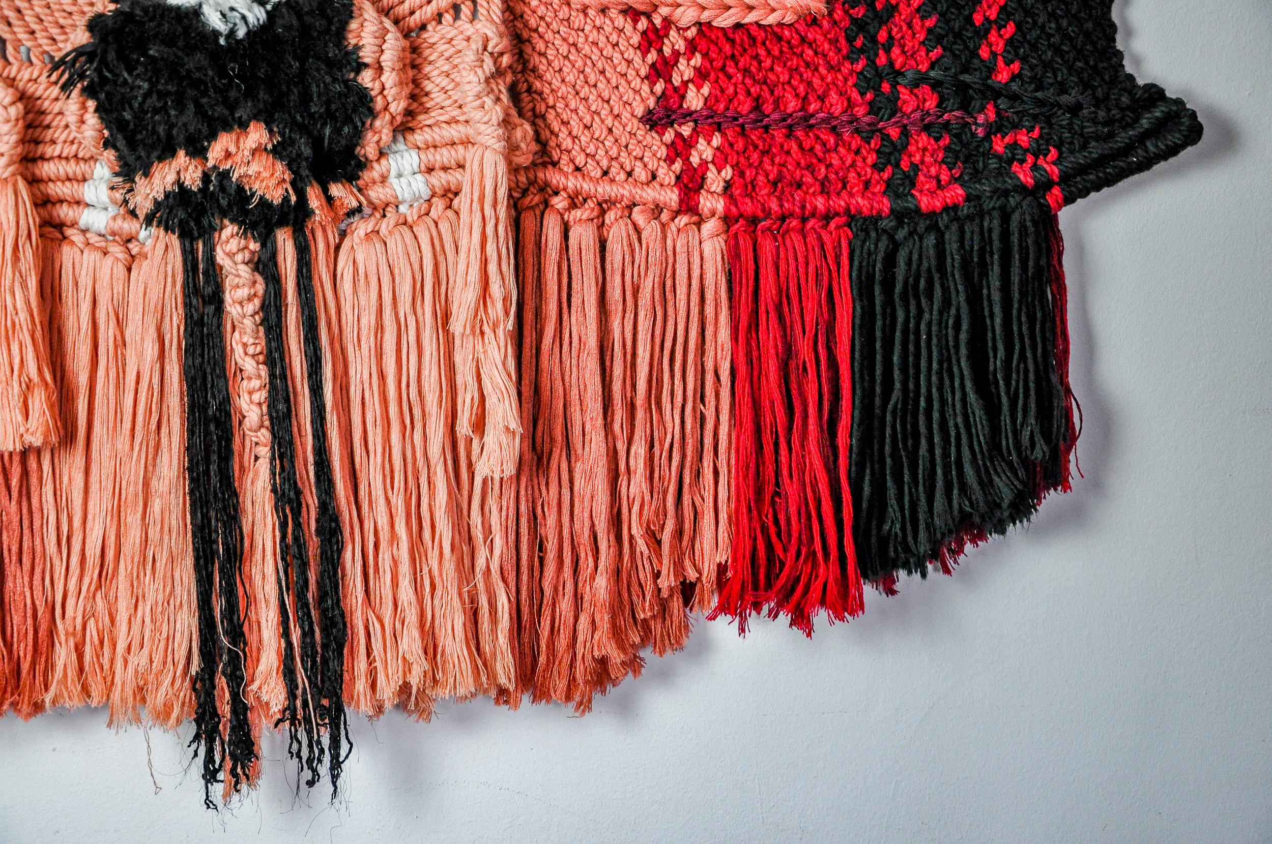 Wandbehang aus strukturiertem Macrame, Spanien, 1970er Jahre im Angebot 2