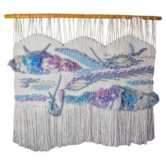 Textured macrame wall hanging, Spain, 1970s