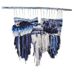 Textured macrame wall hanging, Spain, 1970s