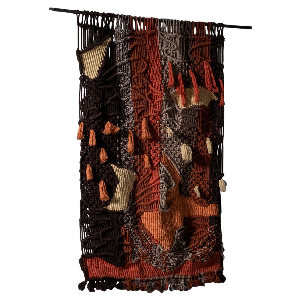 Textured Macrame Wall Tapestry, Spain 1970s