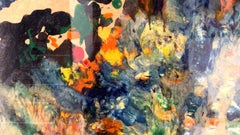 Textured Mixed-Media mid-century gouache sand Abstracted, 1960