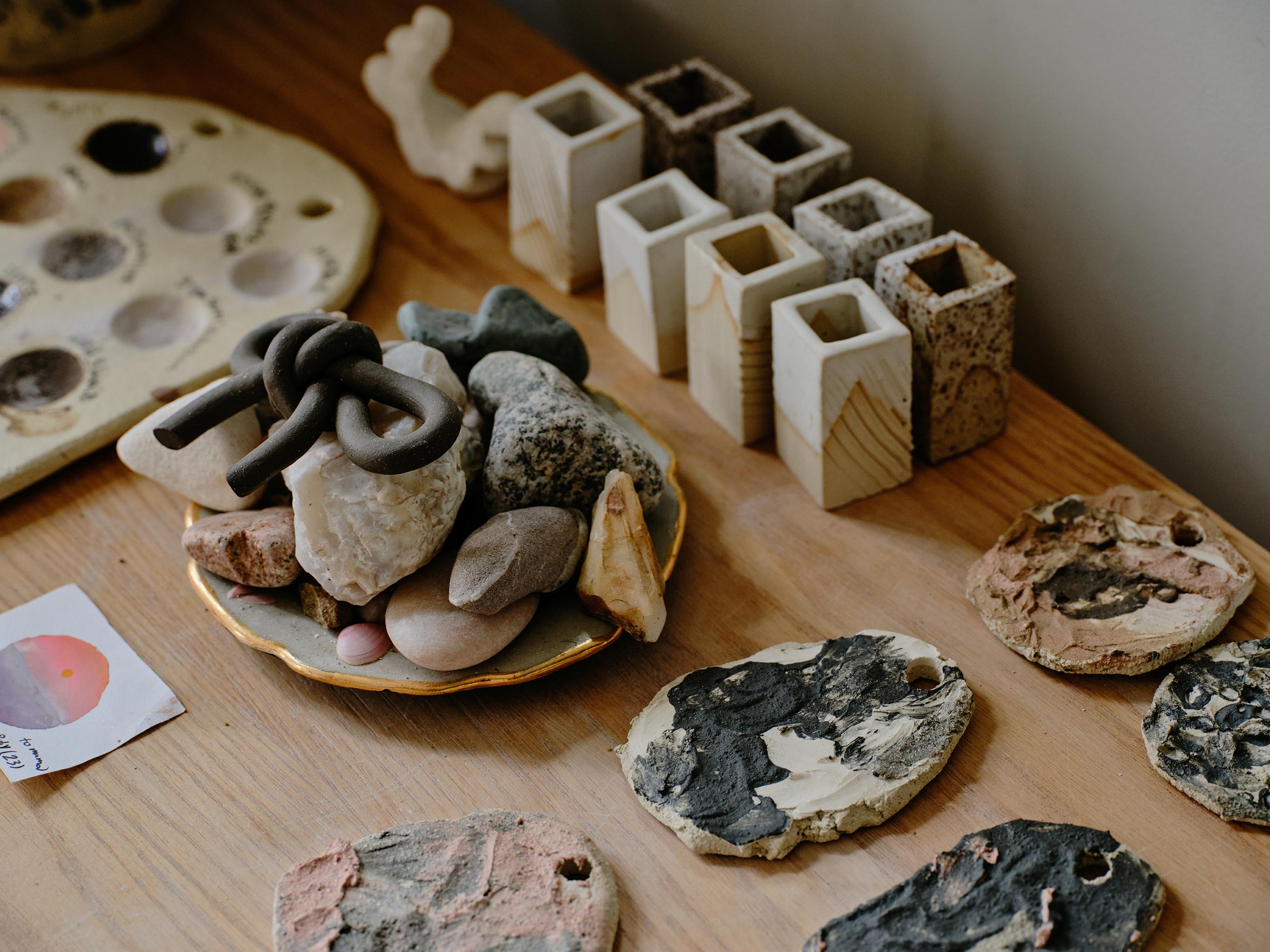 Textured Multi White Ceramic Vessel- Lost Quarry -Handcrafted Organic Modern For Sale 3