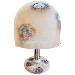 Textured Murano Glass Mid-Century Modern Table Lamps, by Alfredo Barbini, 1980s