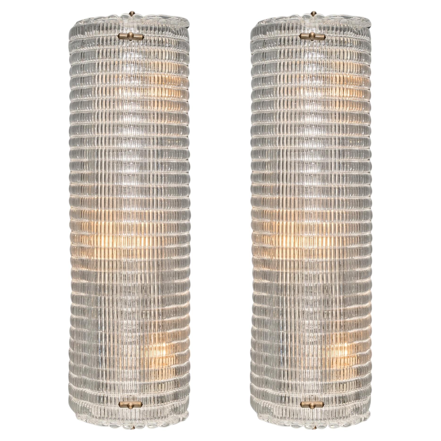 Textured Murano Glass Sconces, Hand Blown, Modern Design, Italy, New For Sale