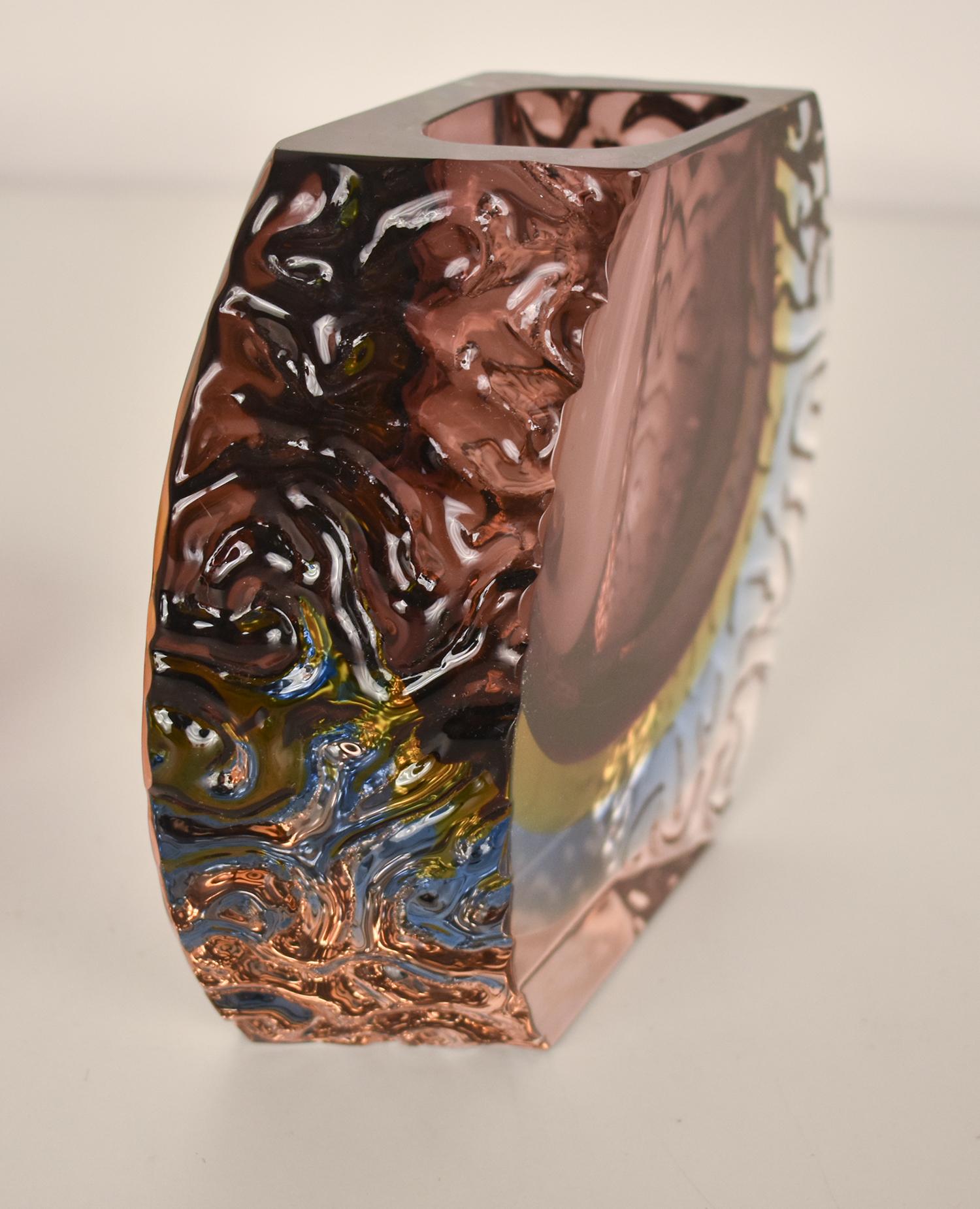  Texturiertes Murano 'Sommerso' Flieder  Vase aus Glas, Mandruzzato zugeschrieben im Angebot 4