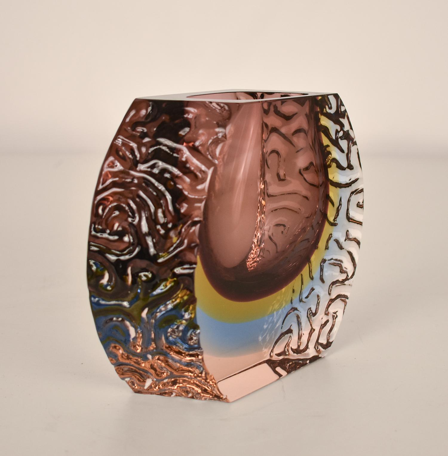  Texturiertes Murano 'Sommerso' Flieder  Vase aus Glas, Mandruzzato zugeschrieben im Angebot 1