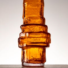 Jarrón de cristal naranja texturado de Geoffrey Baxter para Whitefriars, años 60