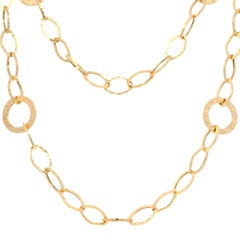 Textured Oval Link Extra-Long 35" 14-Karat Station Necklace In Stock