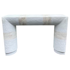 Textured Plaster Console in Style of Karl Springer