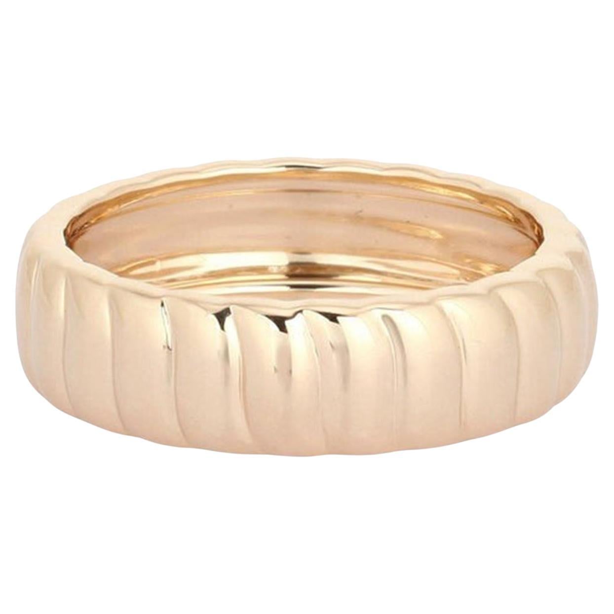 Textured Polished 14K (or 18k upon request) Yellow Gold Band Ring For Sale