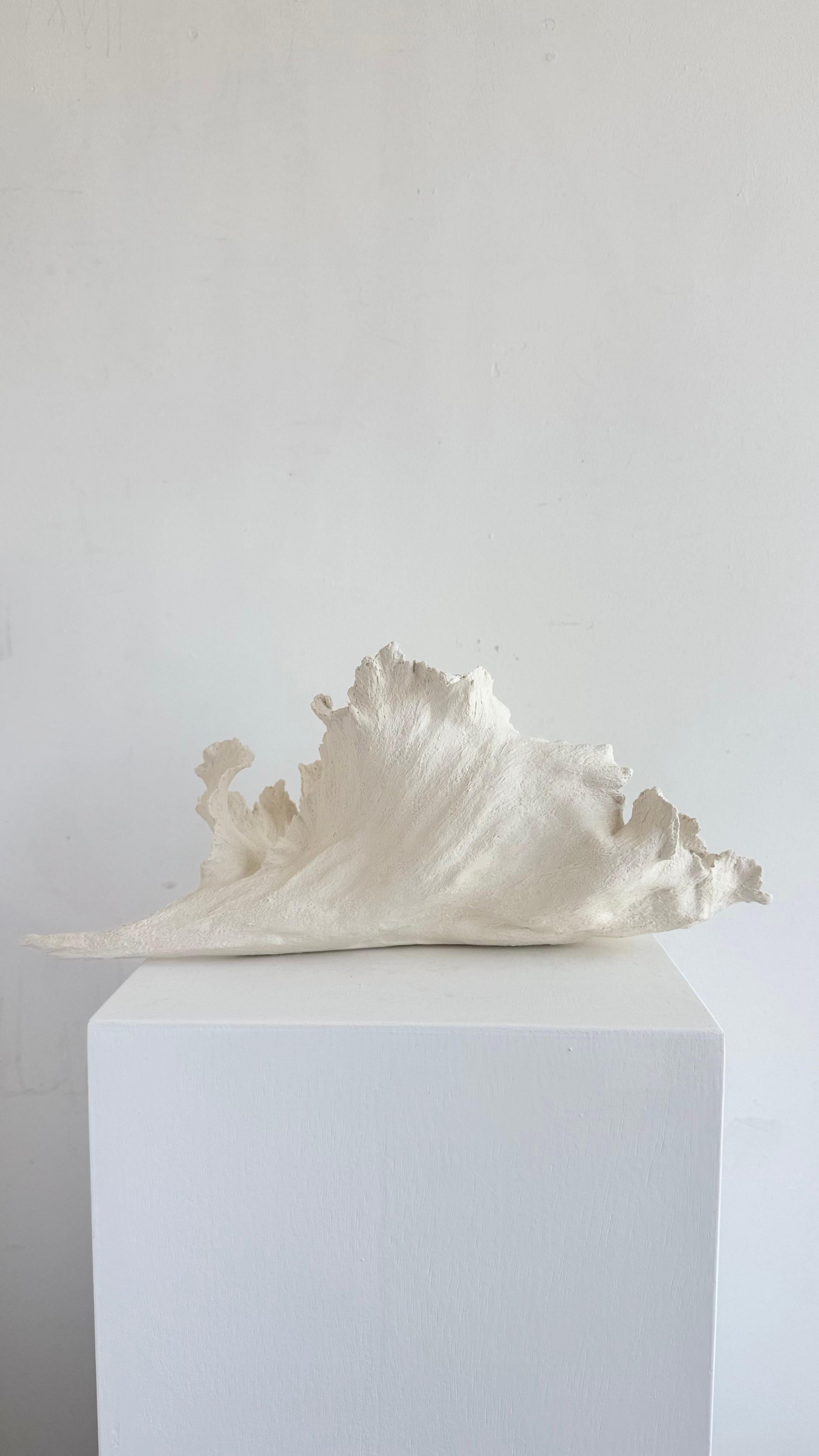 American Textured Porcelain Sculpture Leaf- Mabel For Sale