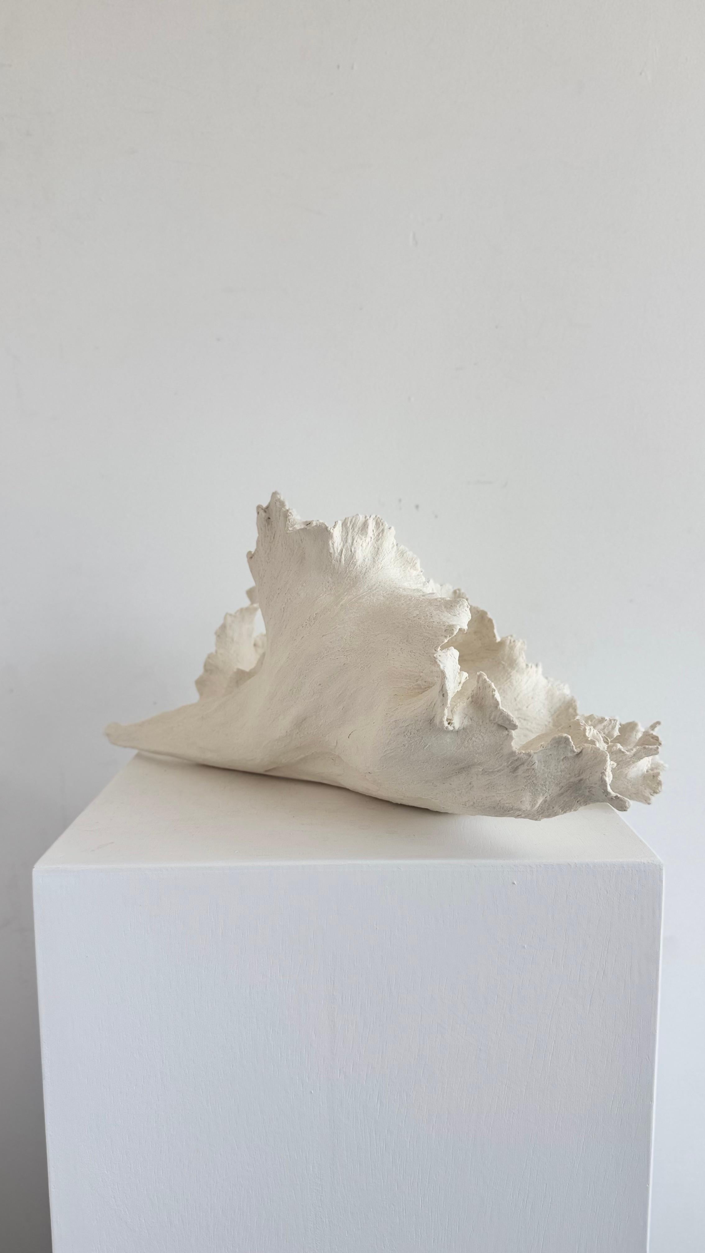 Fired Textured Porcelain Sculpture Leaf- Mabel For Sale