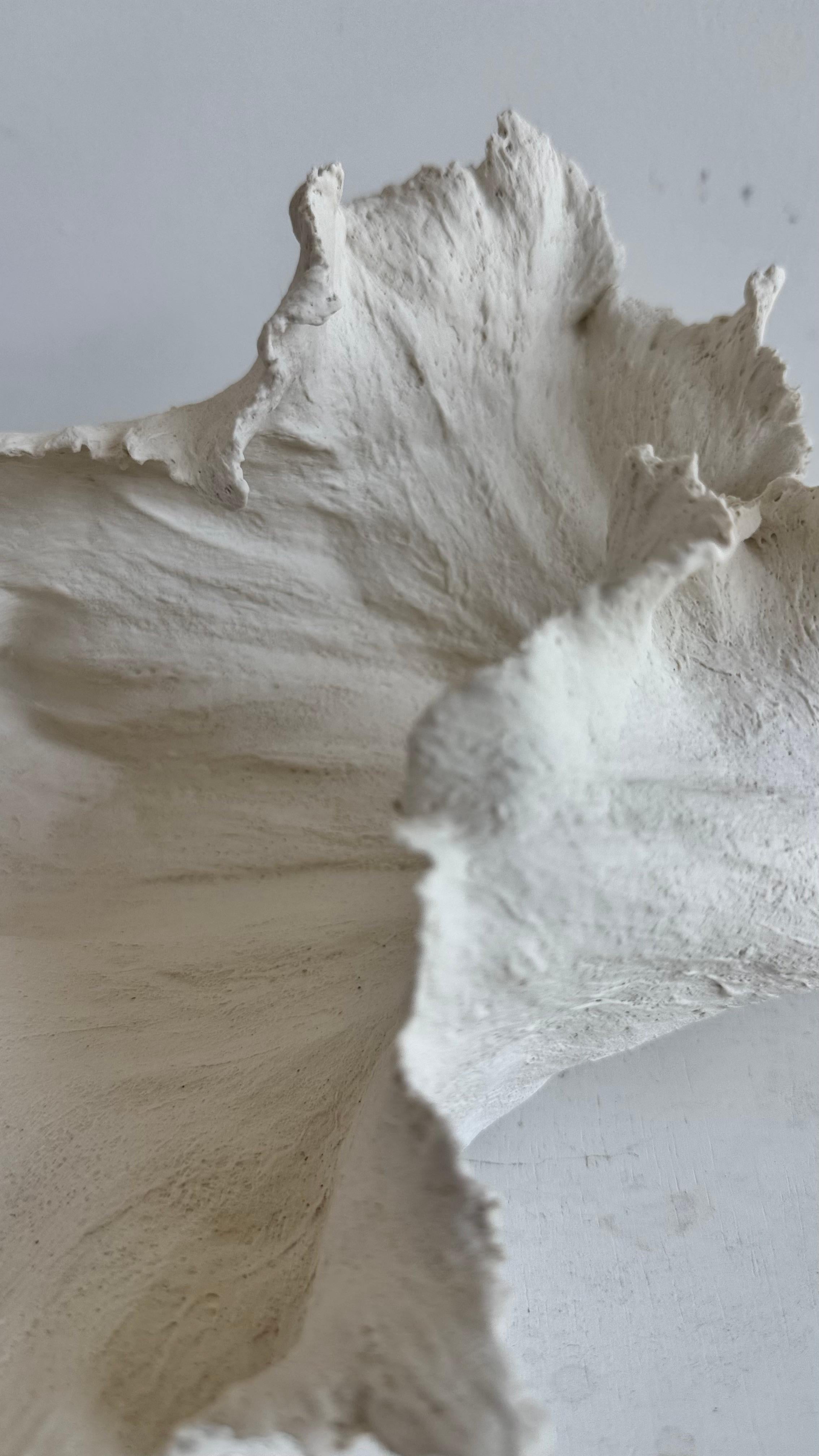 Textured Porcelain Sculpture Leaf- Mabel For Sale 2
