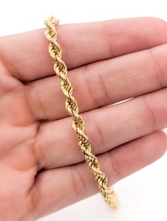 Textured Rope Bracelet in 14k Yellow Gold