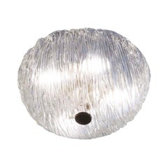 Textured Round Murano Glass Flushmount by Toni Zuccheri for Venini