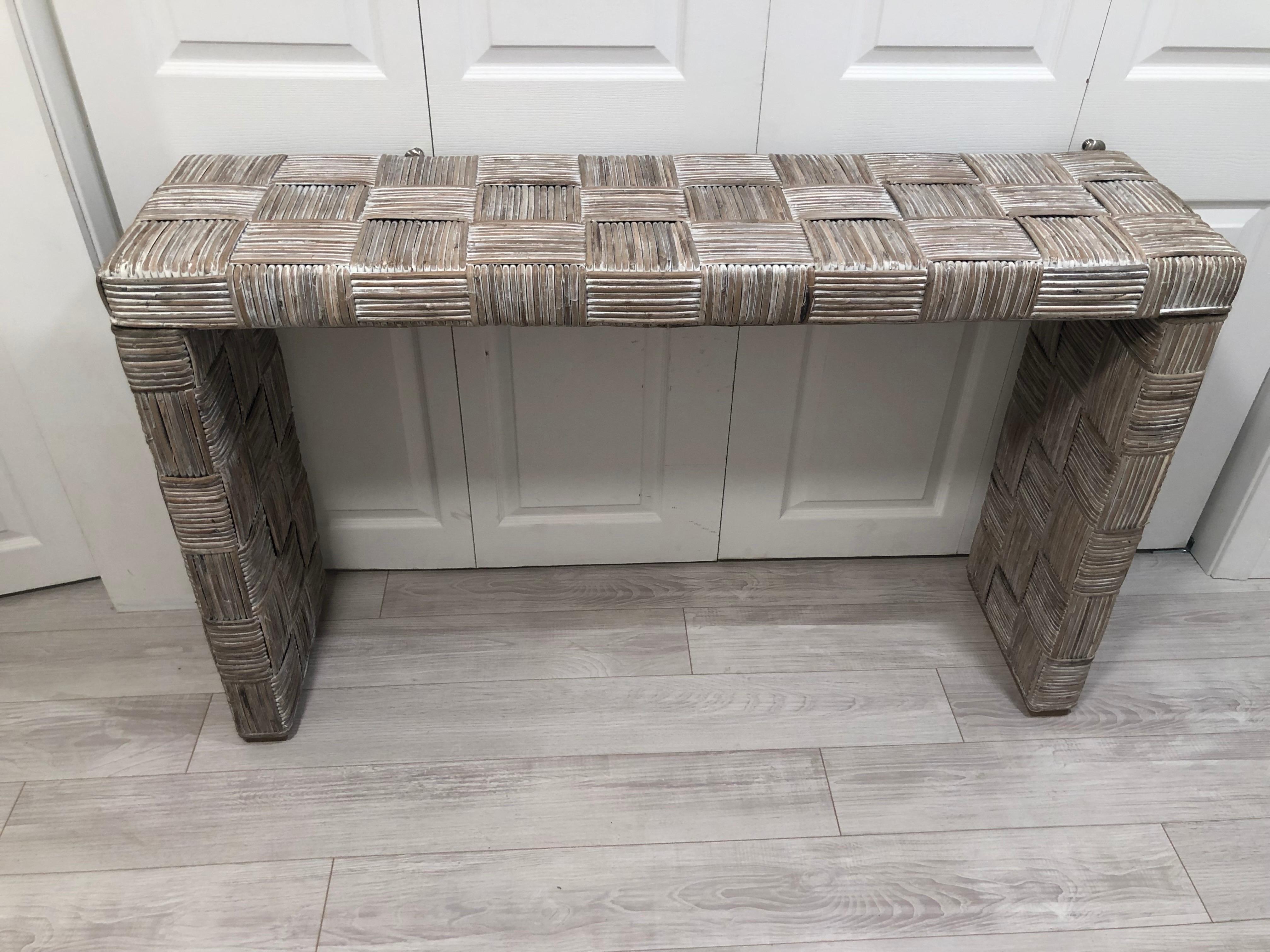 whitewashed console table