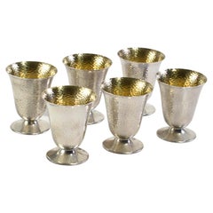 Textured Silver Cordial Set