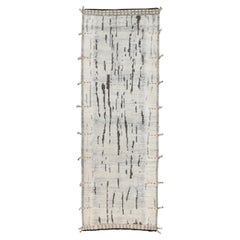 Textured Simple Patterned Hand-Knotted Wool Runner 3'2''X8'10''