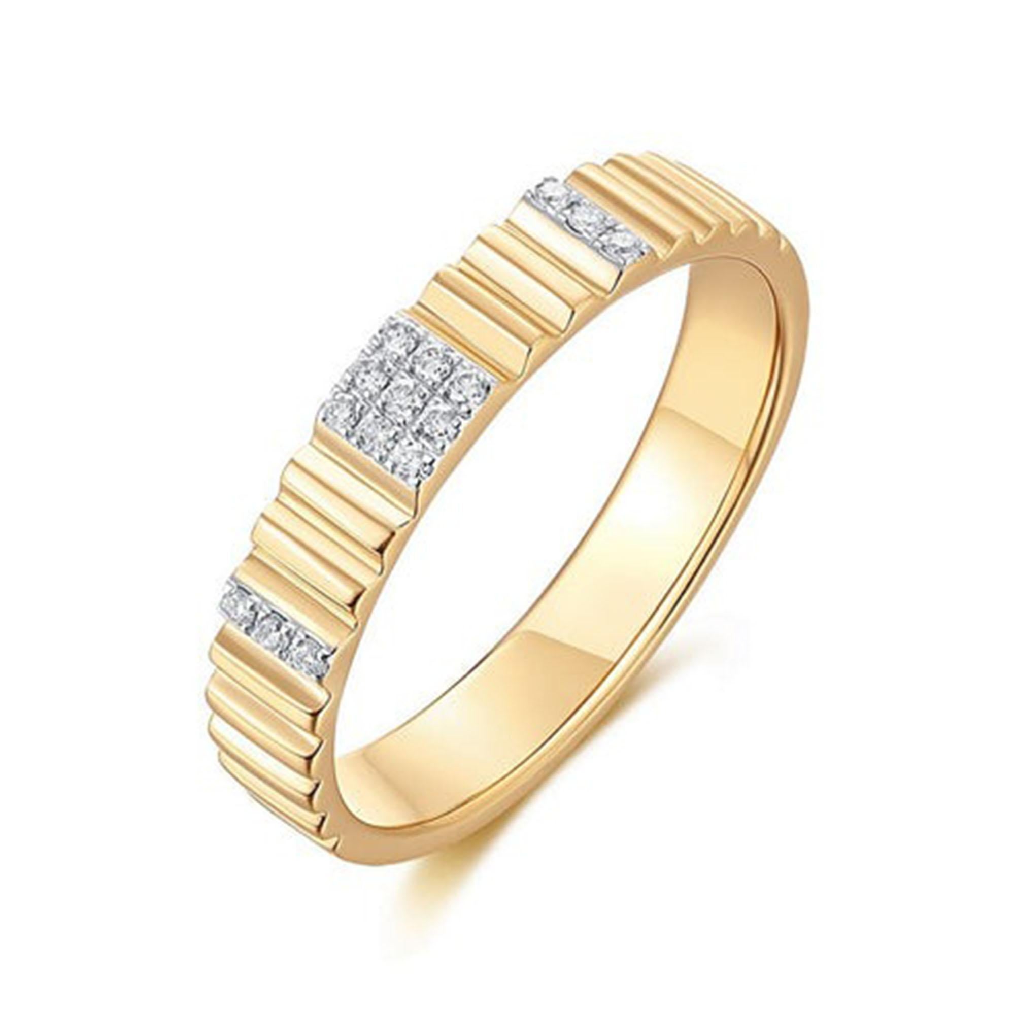 For Sale:  Textured Square Diamond 14K (or 18k upon request) Yellow Gold Cluster Ring 4