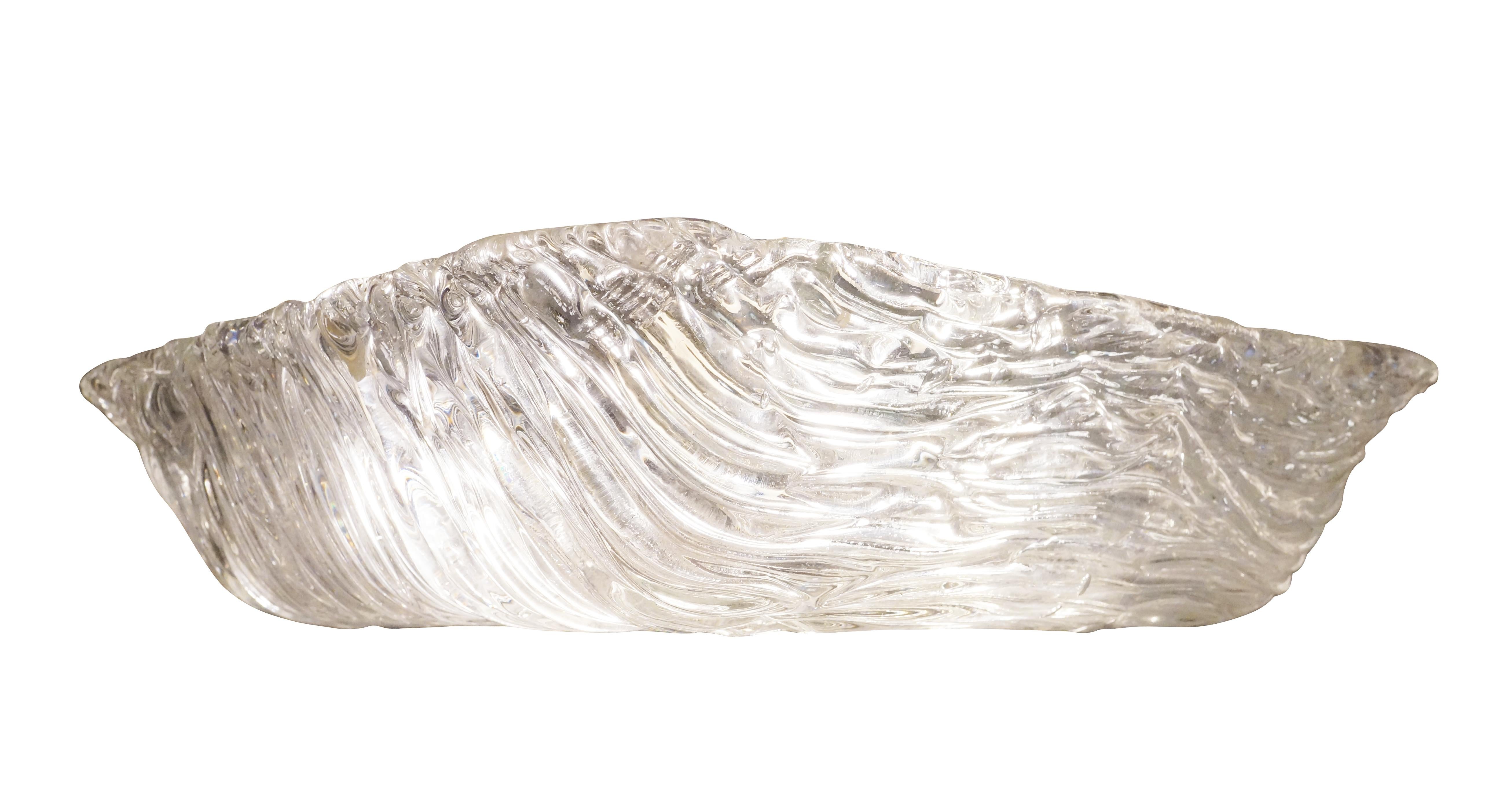 Textured Square Murano Glass Flushmount by Toni Zuccheri for Venini In Good Condition For Sale In New York, NY