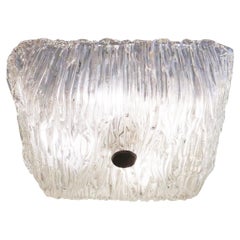 Textured Square Murano Glass Flushmount by Toni Zuccheri for Venini